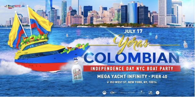 Buy tickets for YERAS COLOMBIAN Independence Day on INFINITY NYC Yacht Cruise - Boat Party YERAS COLOMBIAN Independence Day on INFINITY NYC Yacht Cruise - Boat Party
