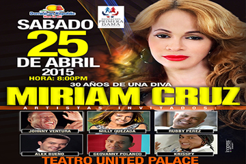 Buy tickets for Miriam Cruz – 30 Aniversario Miriam Cruz – 30 Aniversario