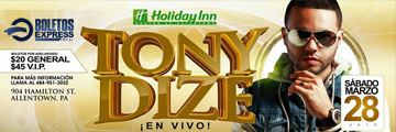 Buy tickets for Tony Dize Tony Dize