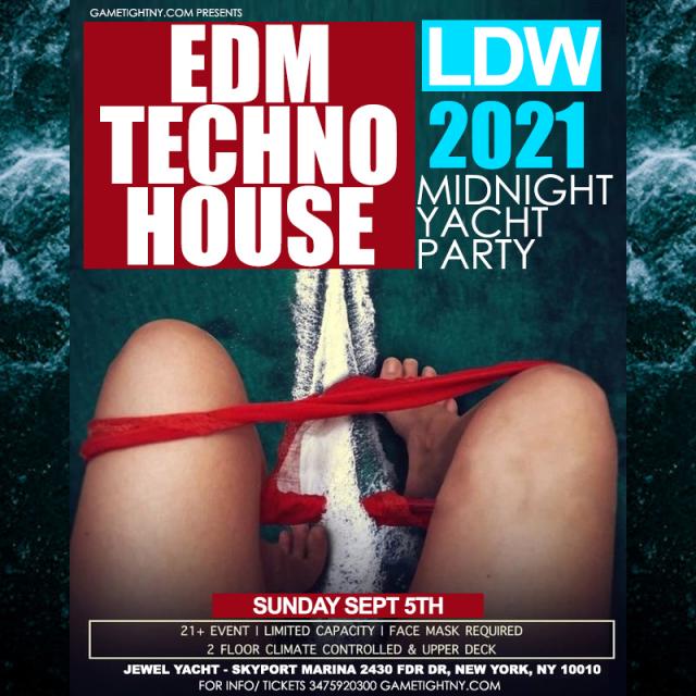 LDW EDM Midnight Yacht Party Sunday Funday Cruise Skyport Marina Jewel Yacht 2021