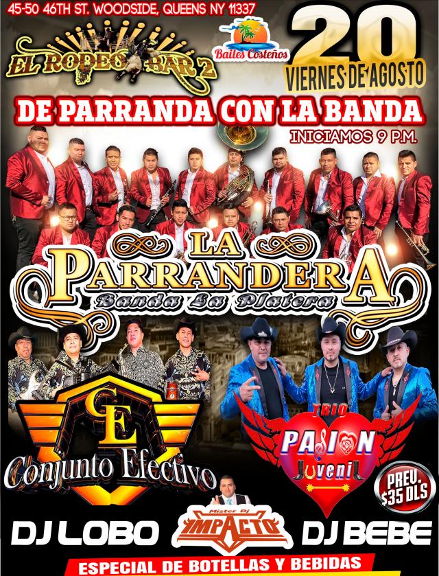 Buy tickets for La parrandera Banda La Platera / Conjunto Efectivo / Trio Pasion Juvenil La parrandera Banda La Platera / Conjunto Efectivo / Trio Pasion Juvenil