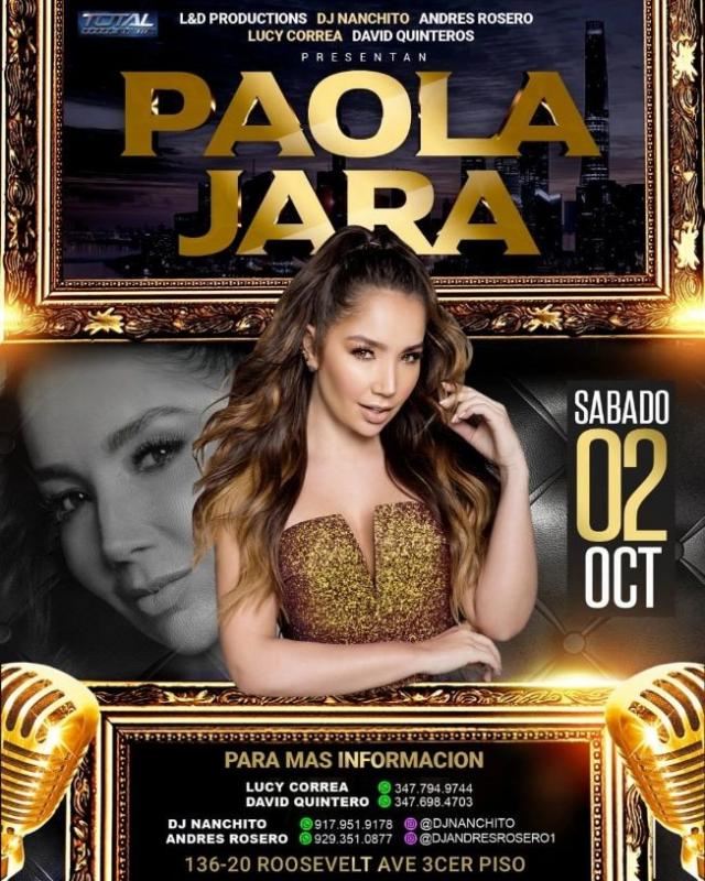 PAOLA JARA EN CONCIERTO QUEENS NEW YORK Tickets BoletosExpress