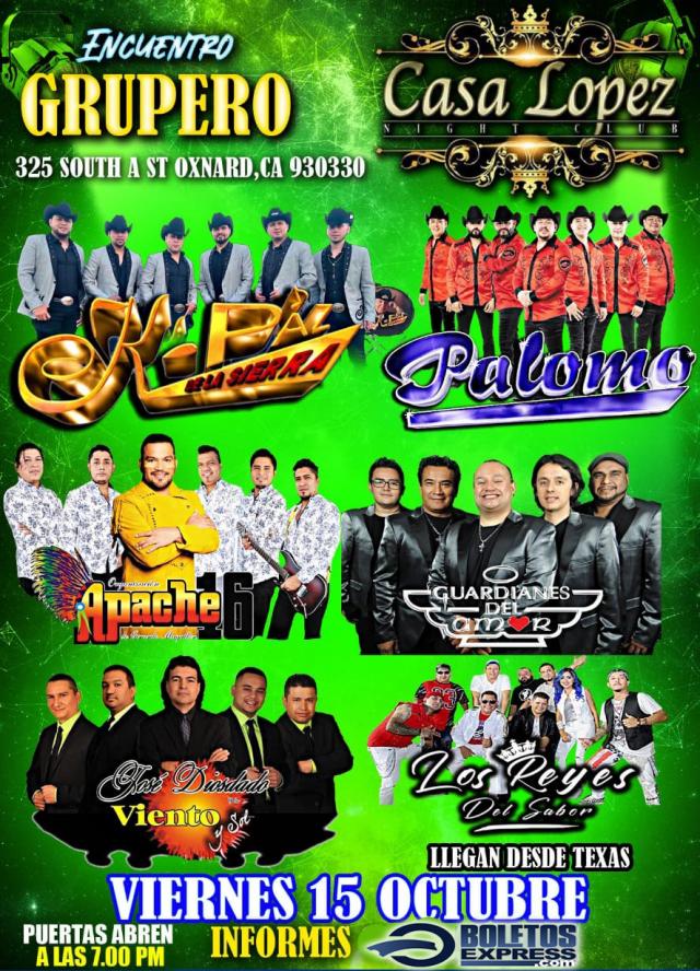Buy tickets for K PAZ DE LA SIERRA / PALOMO / APACHE 16 / GUARDIANES DEL AMOR / JOSE DIOSDADO / LOS REYES DEL SABOR K PAZ DE LA SIERRA / PALOMO / APACHE 16 / GUARDIANES DEL AMOR / JOSE DIOSDADO / LOS REYES DEL SABOR