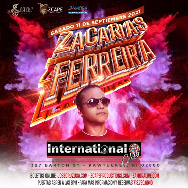 Zacarias Ferreira en International Club, RI sabado 11 de septiembre