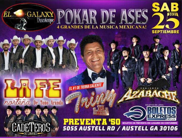 Buy tickets for LA FE NORTEÑA DE TOÑO ARANDA | TRINY LA LEYENDA | CONJUNTO AZABACHE | LOS CADETEROS DE LINARES LA FE NORTEÑA DE TOÑO ARANDA | TRINY LA LEYENDA | CONJUNTO AZABACHE | LOS CADETEROS DE LINARES