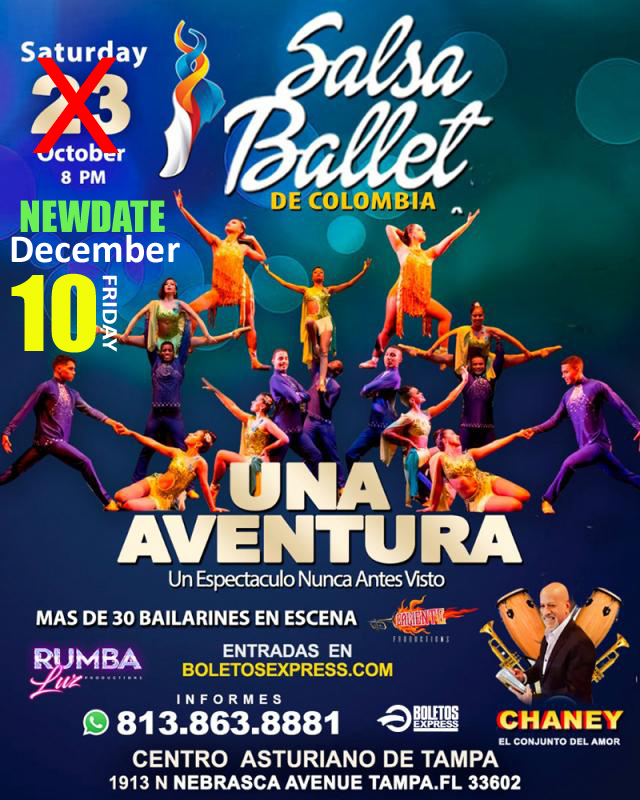 Buy tickets for UNA AVENTURA - SALSA BALLET DE COLOMBIA (RESCHEDULED NEW DATE TBD) UNA AVENTURA - SALSA BALLET DE COLOMBIA (RESCHEDULED NEW DATE TBD)