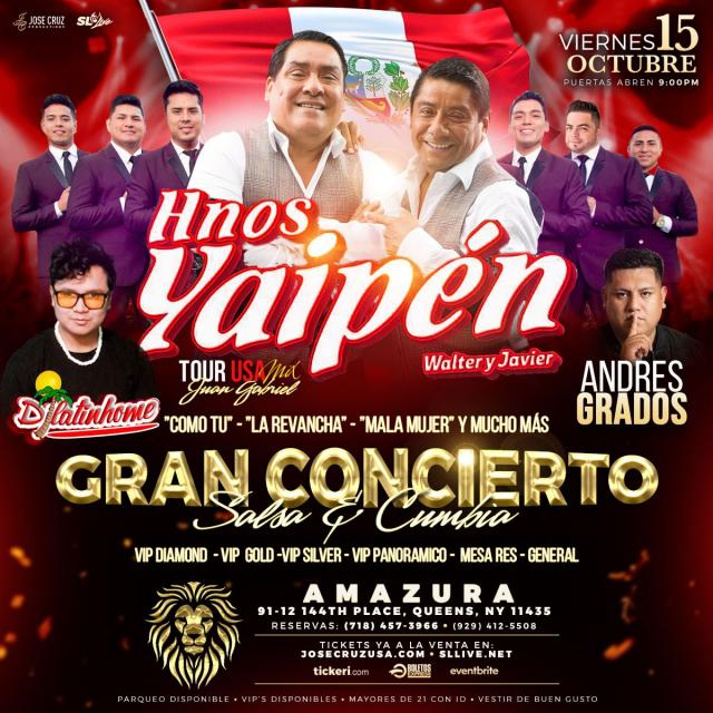 Buy tickets for HERMANOS YAIPEN - QUEENS NY TOUR 2021 (POSTPONED) HERMANOS YAIPEN - QUEENS NY TOUR 2021 (POSTPONED)