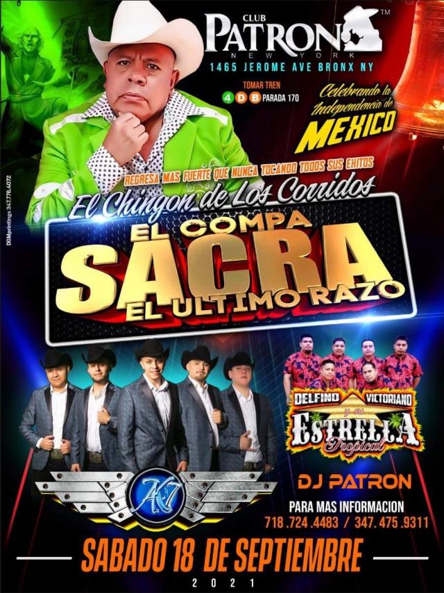 Buy tickets for EL COMPA SACRA EL ULTIMO RAZO | AK7 | DELFINO VICTORIANO Y SU ESTRELLA TRIPICAL EL COMPA SACRA EL ULTIMO RAZO | AK7 | DELFINO VICTORIANO Y SU ESTRELLA TRIPICAL