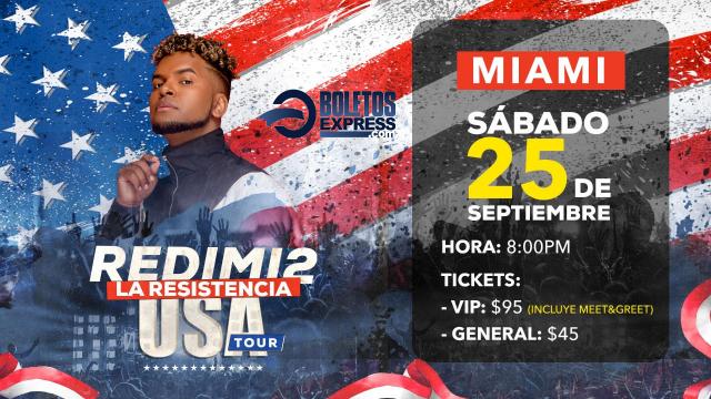 Buy tickets for REDIMI2 LA RESISTENCIA - USA TOUR 2021 - MIAMI FL REDIMI2 LA RESISTENCIA - USA TOUR 2021 - MIAMI FL
