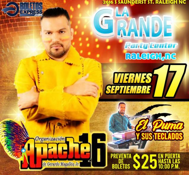 Buy tickets for APACHE 16 - RALEIGH, NC APACHE 16 - RALEIGH, NC