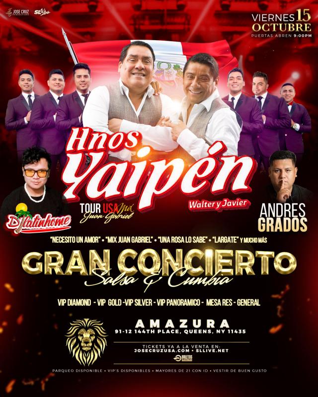 HERMANOS YAIPEN - QUEENS NY. VIERNES, OCT. 15, 2021 (POSTPONED)