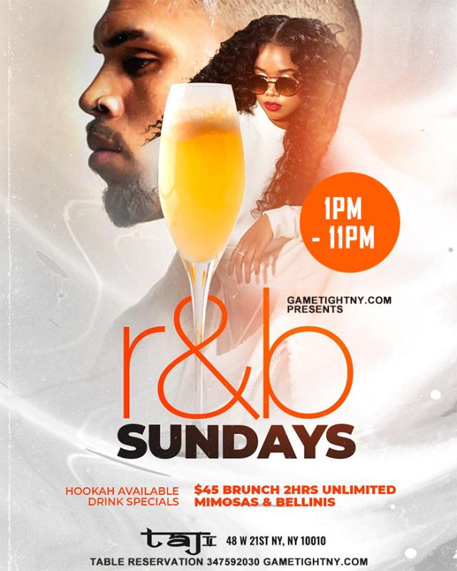 Buy tickets for Taj Lounge Sunday R&B Brunch Reservation Taj Lounge Sunday R&B Brunch Reservation