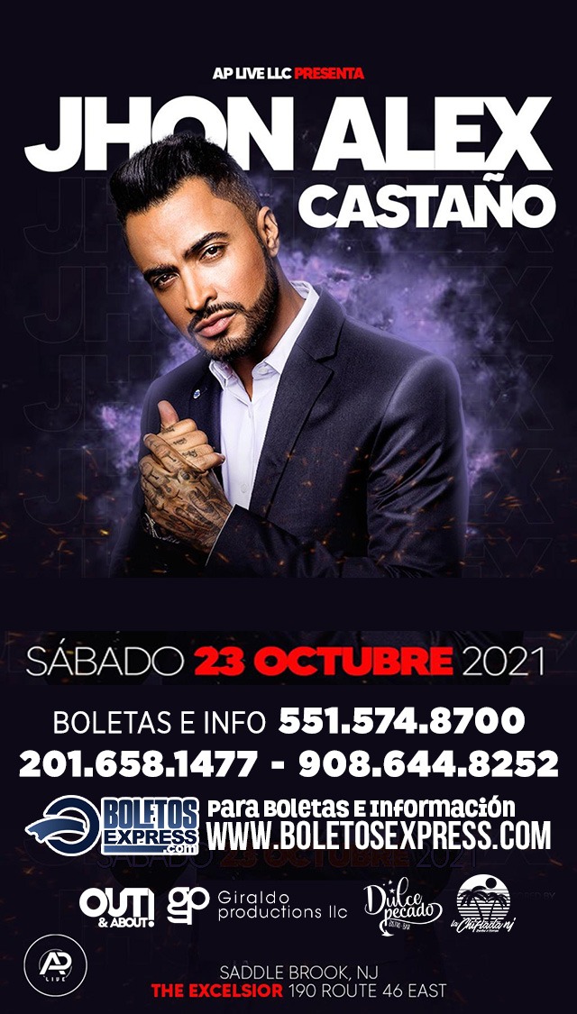 Buy tickets for JHON ALEX CASTAÑO - Saddle Brook, NJ JHON ALEX CASTAÑO - Saddle Brook, NJ