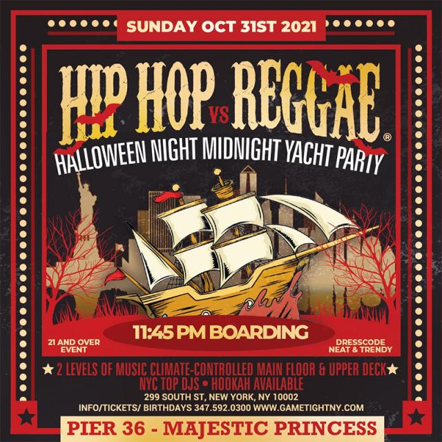 NYC Halloween Midnight Yacht Hip Hop vs Reggae® Pier 36 Majestic Princess