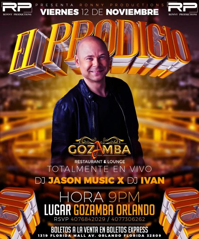 Buy tickets for El prodigio en orlando El prodigio en orlando