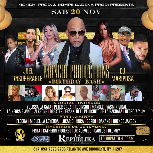 Buy tickets for MONCHI PRODUCTIONS BIRTHDAY BASH MONCHI PRODUCTIONS BIRTHDAY BASH