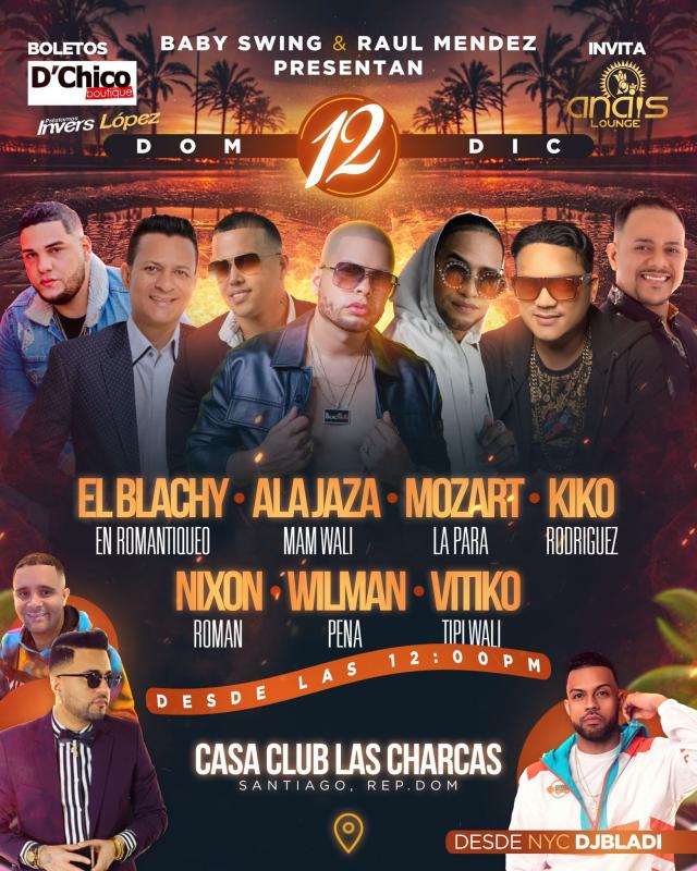 Buy tickets for EL BLACHY | ALA JAZA | MOZART | KIKO RODRIGUEZ | NIXON | WILMAN | VITIKO EL BLACHY | ALA JAZA | MOZART | KIKO RODRIGUEZ | NIXON | WILMAN | VITIKO