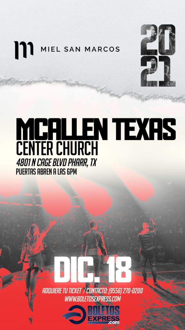 Buy tickets for MIEL SAN MARCOS - MCALLEN TEXAS MIEL SAN MARCOS - MCALLEN TEXAS