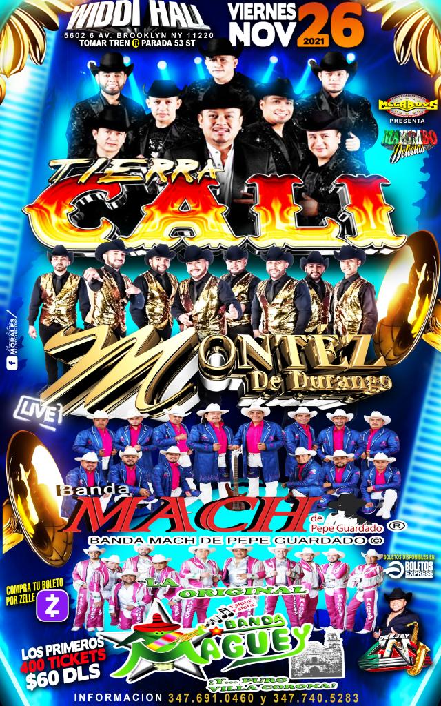 Buy tickets for TIERRA CALI | MONTEZ DE DURANGO | BANDA MACH | BANDA MAGUEY TIERRA CALI | MONTEZ DE DURANGO | BANDA MACH | BANDA MAGUEY