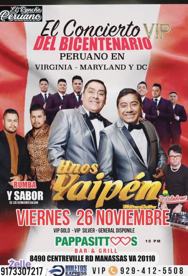 Buy tickets for HNOS YAIPEN - VIRGINIA TOUR 2021 OFERTA ⚠️BLACK FRIDAY⚠️ HNOS YAIPEN - VIRGINIA TOUR 2021 OFERTA ⚠️BLACK FRIDAY⚠️