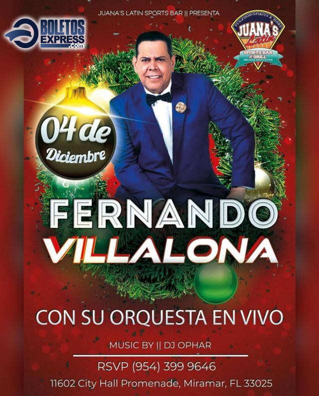 Buy tickets for FERNANDO VILLALONA FERNANDO VILLALONA