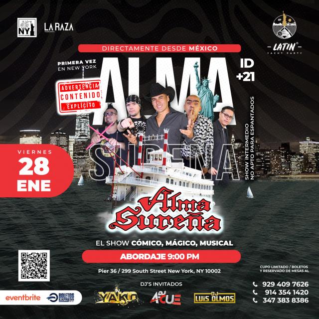 Buy tickets for FIESTA Y COMEDIA CON ALMA SUREÑA EN BARCO FIESTA Y COMEDIA CON ALMA SUREÑA EN BARCO