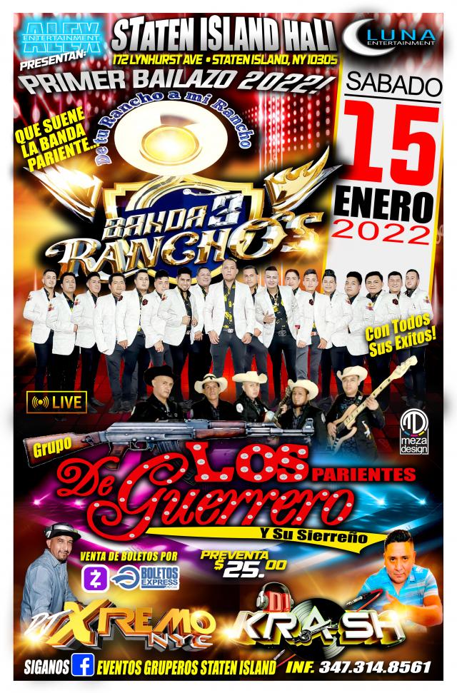 Buy tickets for BANDA 3 RANCHO & LOS PARIENTES DE GUERRERO BANDA 3 RANCHO & LOS PARIENTES DE GUERRERO