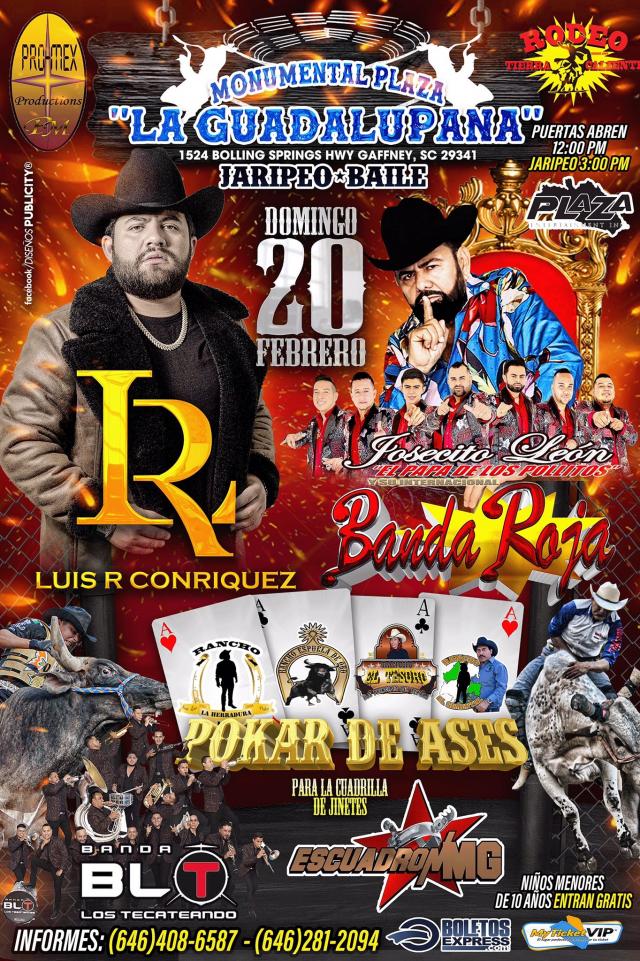 Buy tickets for LUIS R CONRIQUEZ | JOSECITO LEON | BANDA ROJA | POKAR DE ASES LUIS R CONRIQUEZ | JOSECITO LEON | BANDA ROJA | POKAR DE ASES