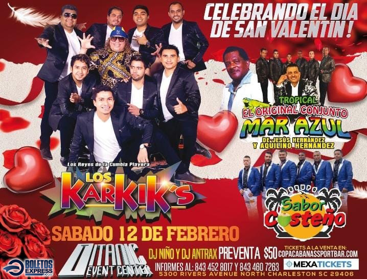 Buy tickets for LOS KARKIK'S | SABOR COSTEÑO | TROPICAL MAR AZUL - North Charleston, SC LOS KARKIK'S | SABOR COSTEÑO | TROPICAL MAR AZUL - North Charleston, SC