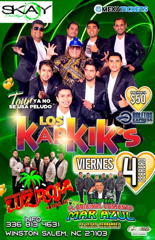 LOS KARKIK'S | LUZ ROJA | TROPICAL MAR AZUL - Winston-Salem, NC
