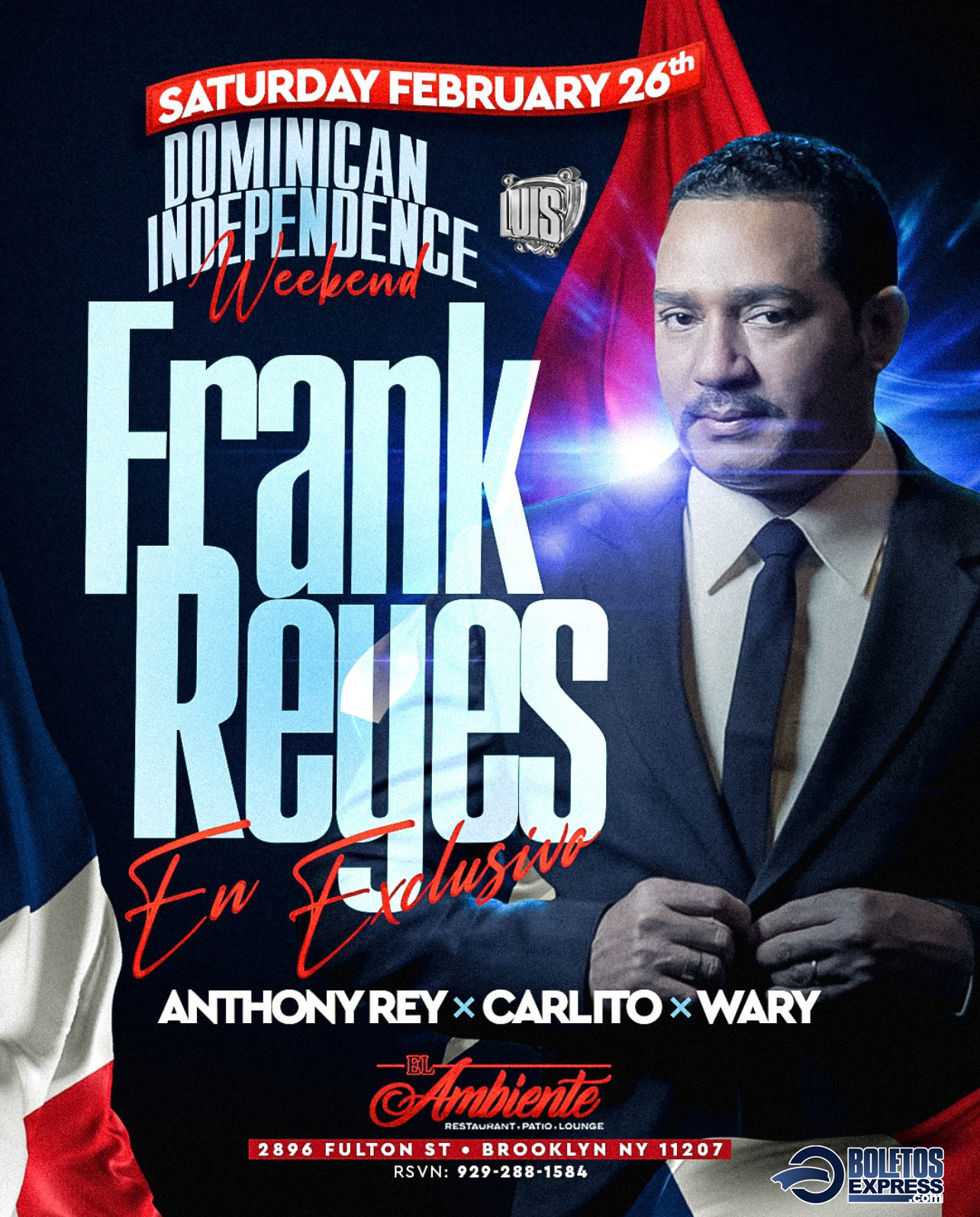 Buy tickets for FRANK REYES - CELEBRANDO EL DIA DE LA INDEPENDENCIA DOMINICANA FRANK REYES - CELEBRANDO EL DIA DE LA INDEPENDENCIA DOMINICANA