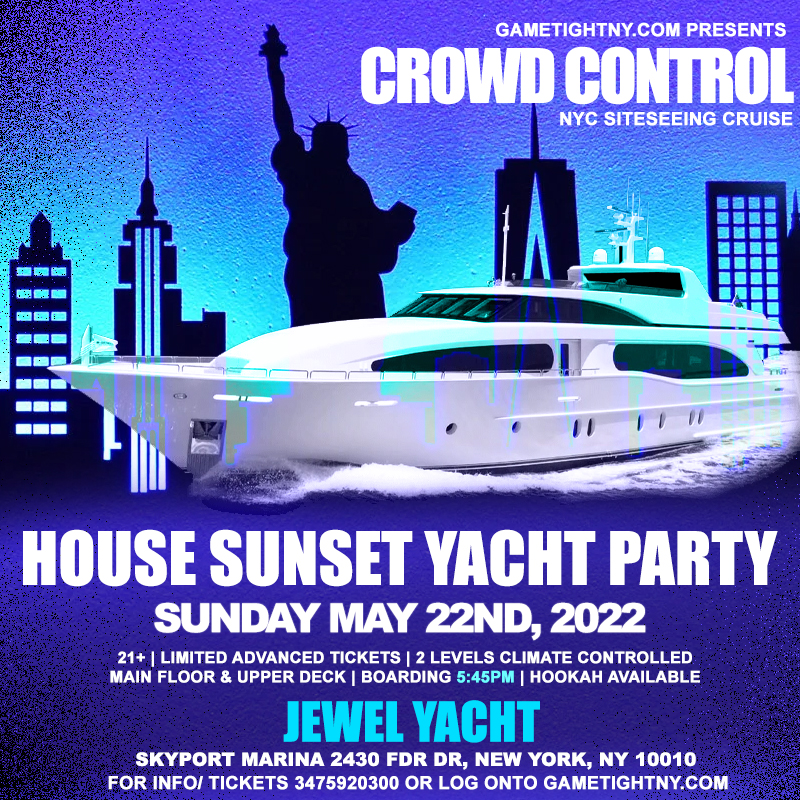 Buy tickets for Crowd Control House Sunday Sunset Jewel Yacht Party Cruise at Skyport Marina 2022 Crowd Control House Sunday Sunset Jewel Yacht Party Cruise at Skyport Marina 2022