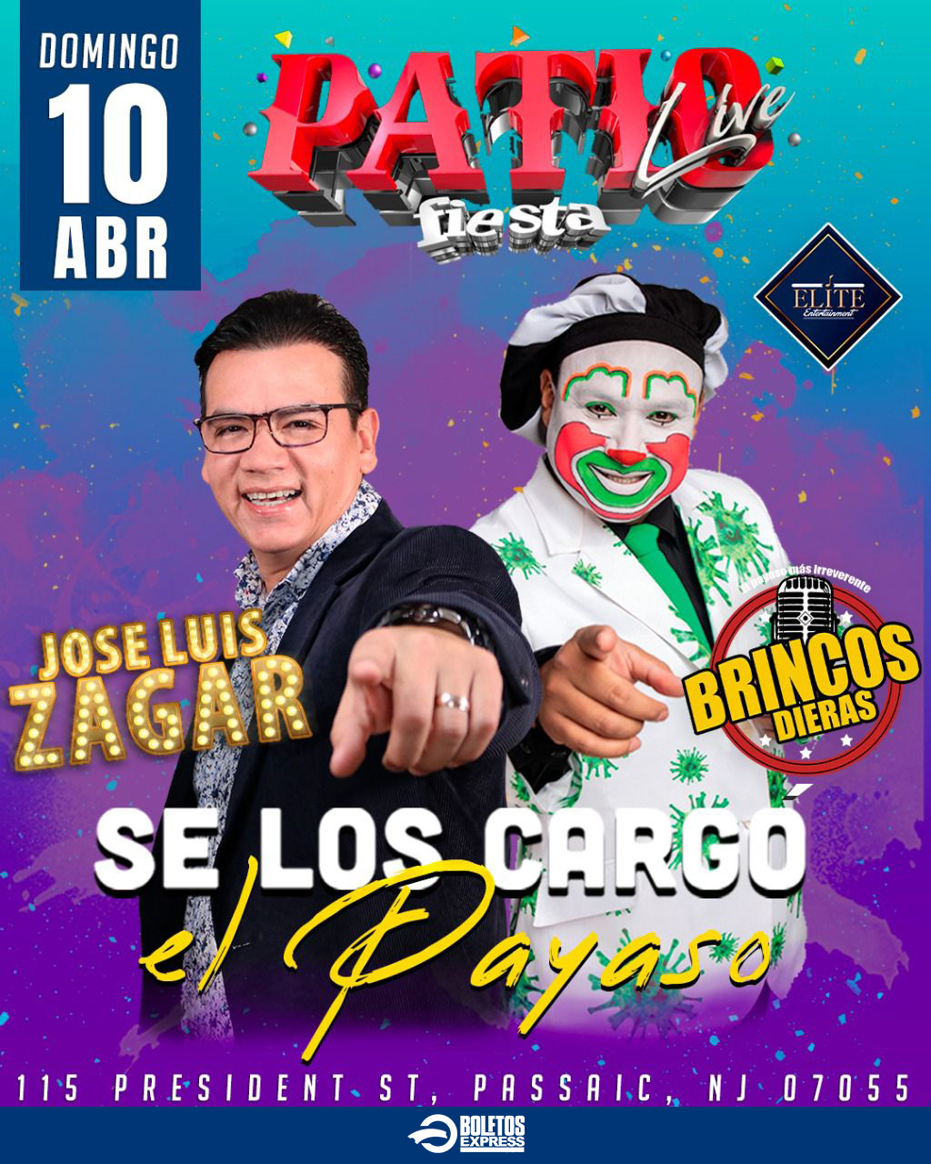 JOSE LUIS ZAGAR BRINCOS DIERAS Tickets BoletosExpress