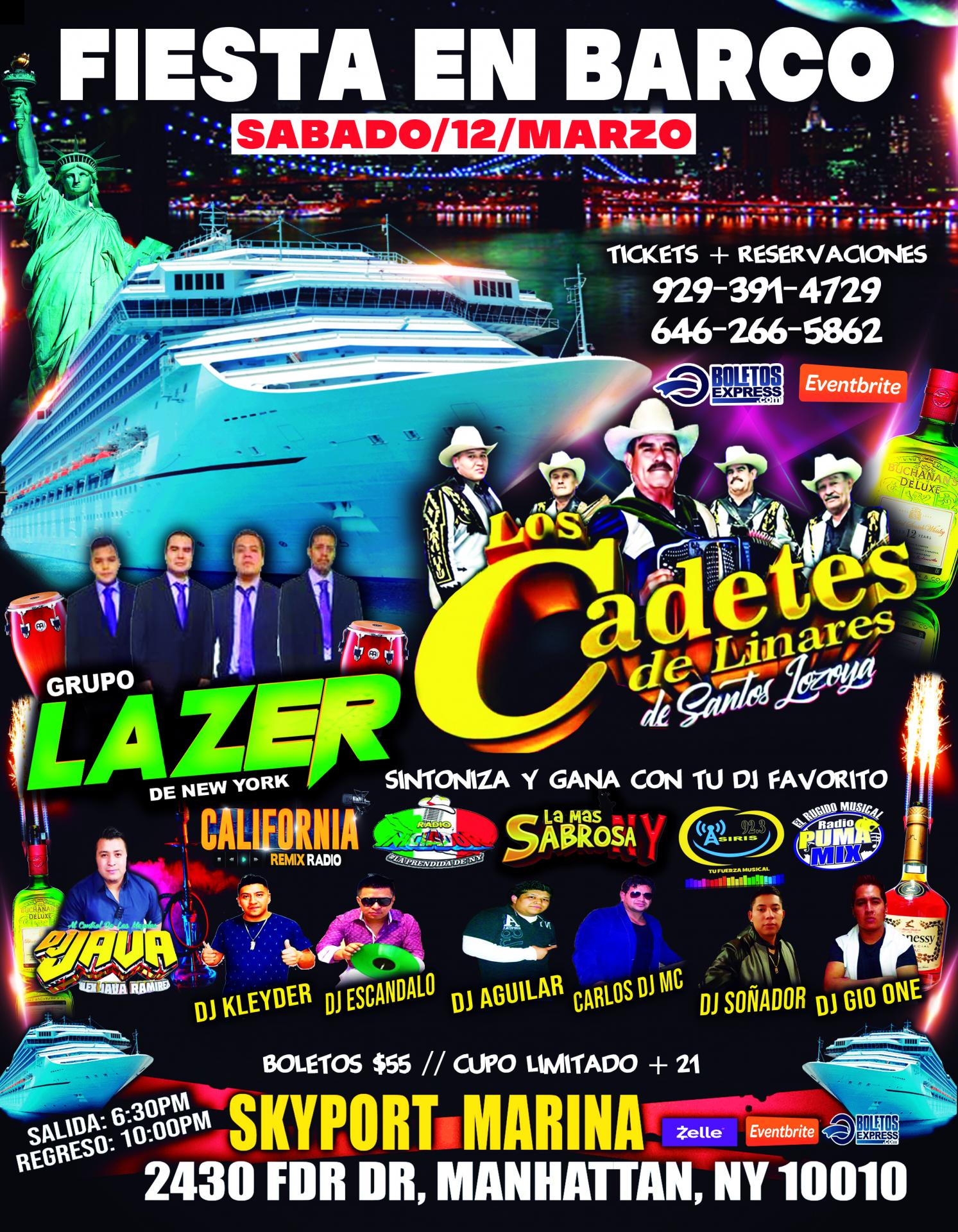 FIESTA EN BARCO CON CADETES DE LINARES & GRUPO LAZER
