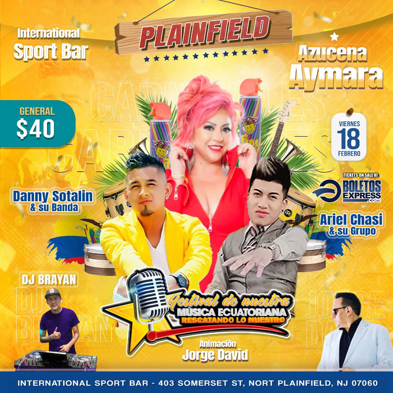 Buy tickets for AZUCENA AYMARA | DANNY SOTALIN | ARIEL CHASI - NORTH PLAINFIELD AZUCENA AYMARA | DANNY SOTALIN | ARIEL CHASI - NORTH PLAINFIELD