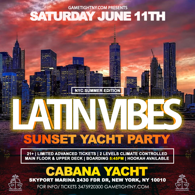 Sunset Cabana Yacht NYC Latin Vibes Party 2022