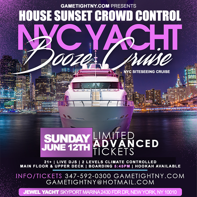Buy tickets for House Sunday Sunset Crowd Control Jewel Yacht Party Cruise at Skyport Marina 2022 House Sunday Sunset Crowd Control Jewel Yacht Party Cruise at Skyport Marina 2022