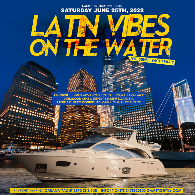 Buy tickets for NYC Latin Vibes Sunset Cabana Yacht Party 2022 NYC Latin Vibes Sunset Cabana Yacht Party 2022