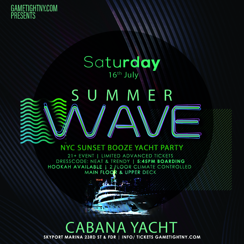 Summer Wave NYC Sunset Booze Cruise Cabana Yacht Party 2022