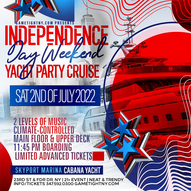 Buy tickets for July 4th Weekend NYC Summer Midnight Cruise at Skyport Marina Cabana 2022 July 4th Weekend NYC Summer Midnight Cruise at Skyport Marina Cabana 2022