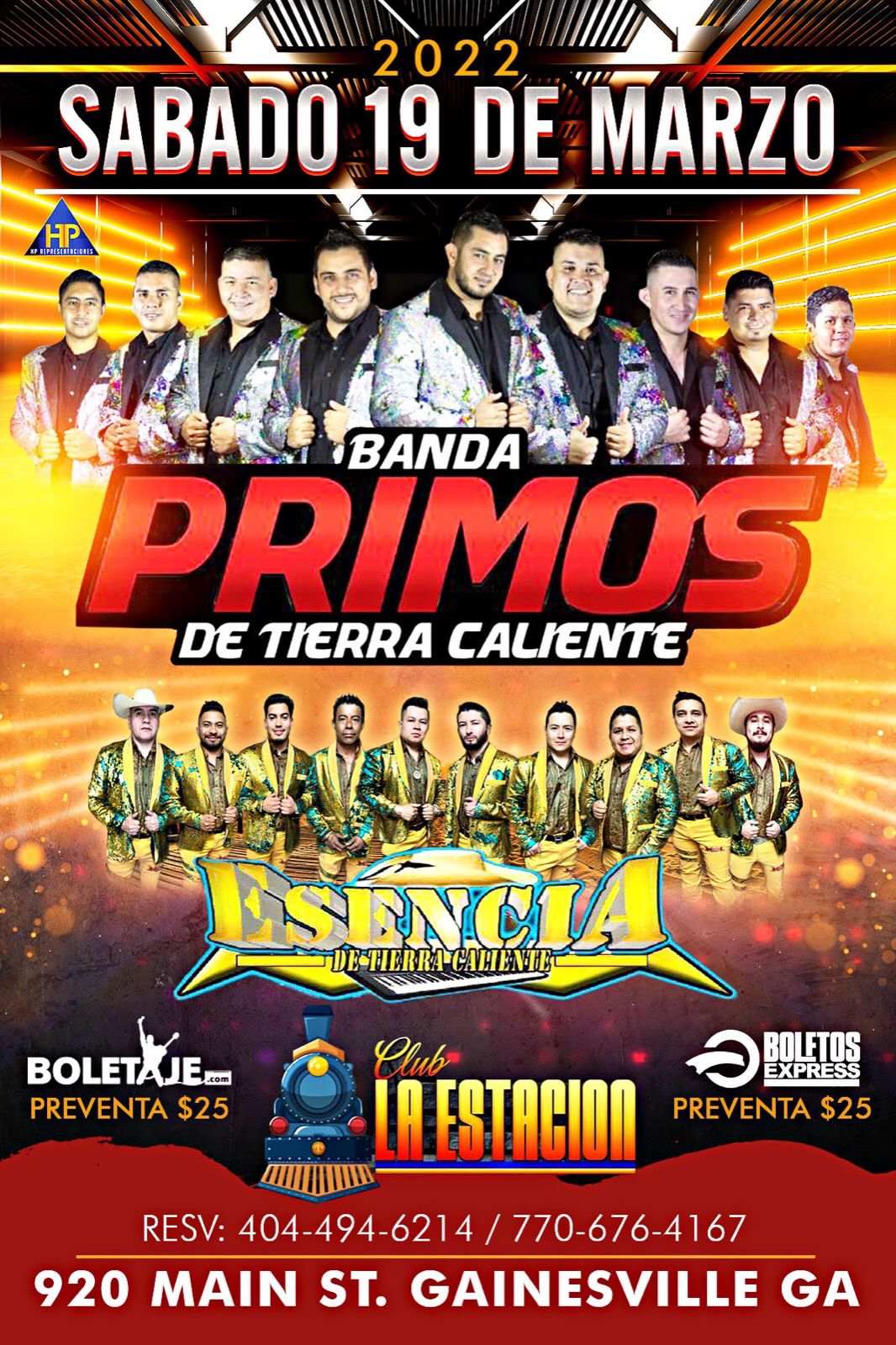 Buy tickets for BANDA PRIMOS DE TIERRA CALIENTE & ESENCIA DE TIERRA CALIENTE BANDA PRIMOS DE TIERRA CALIENTE & ESENCIA DE TIERRA CALIENTE