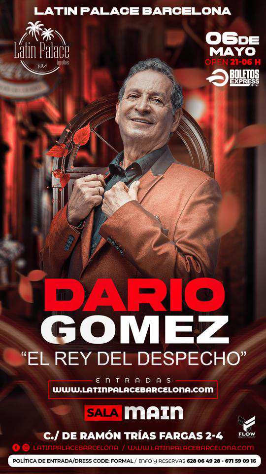 Buy tickets for DARIO GOMEZ | BARCELONA DARIO GOMEZ | BARCELONA