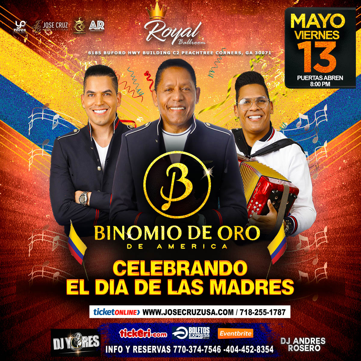Buy tickets for BINOMIO DE ORO!! CELEBRANDO EL DIA DE LAS MADRES BINOMIO DE ORO!! CELEBRANDO EL DIA DE LAS MADRES