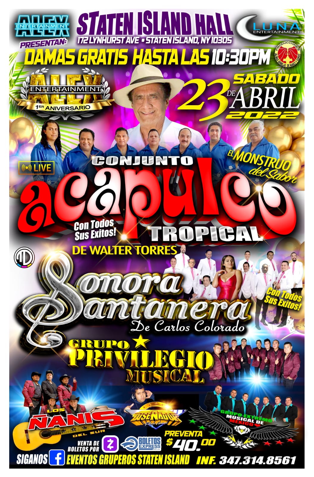 Buy tickets for CONJUNTO ACAPULCO TROPICAL | SONORA SANTANERA | GRUPO PRIVILEGIO MUSICAL CONJUNTO ACAPULCO TROPICAL | SONORA SANTANERA | GRUPO PRIVILEGIO MUSICAL