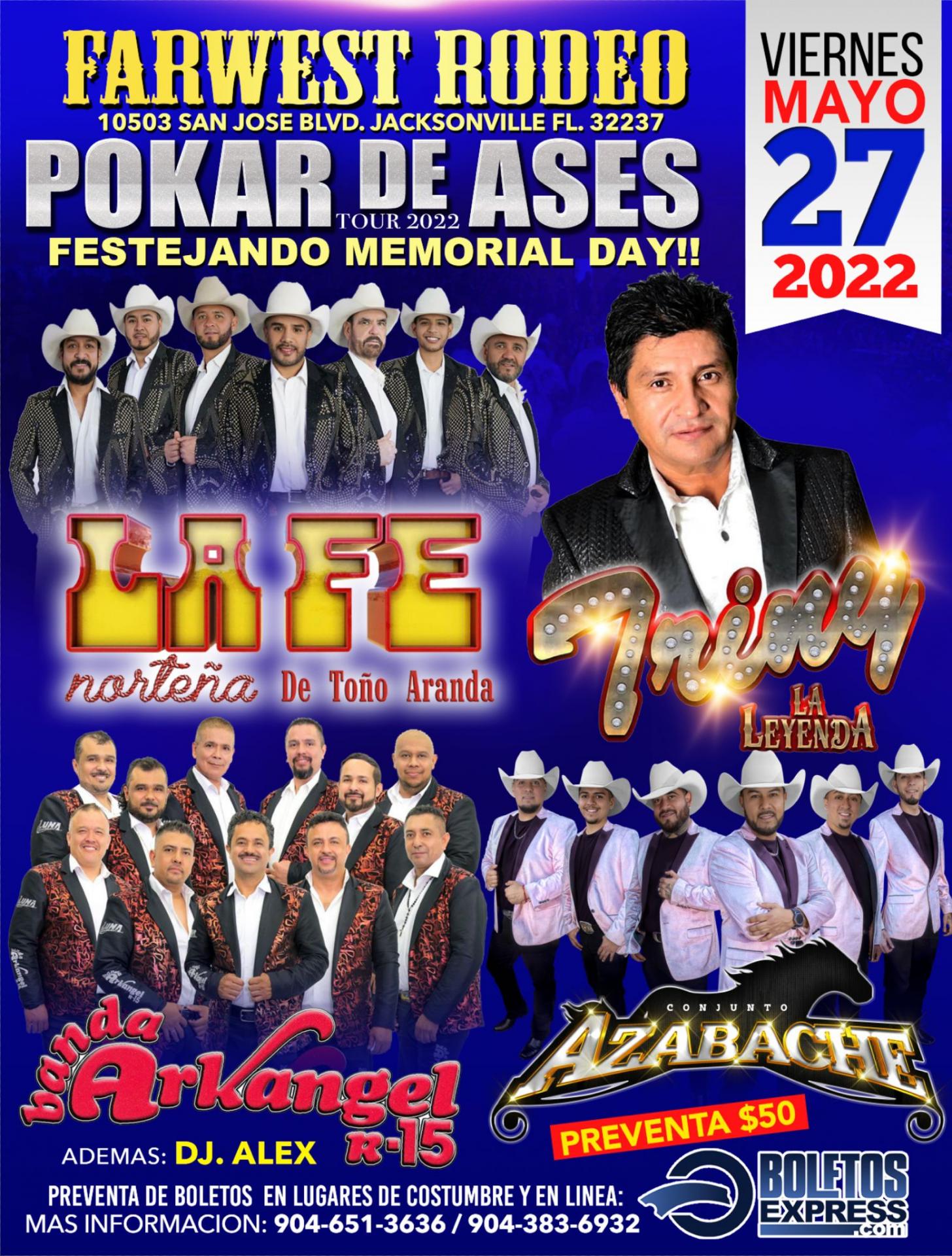 Buy tickets for LA FE NORTEÑA | TRINY LA LEYENDA | BANDA ARKANGEL R15 | CONJUNTO AZABACHE LA FE NORTEÑA | TRINY LA LEYENDA | BANDA ARKANGEL R15 | CONJUNTO AZABACHE