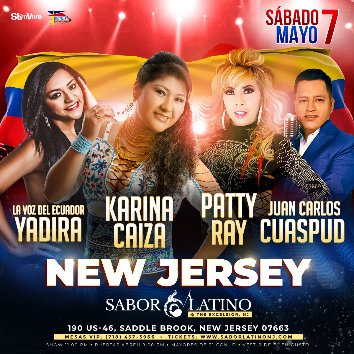 Buy tickets for KARINA CAIZA, PATTY RAY, YADIRA Y JUAN CUASPID ! NEW JERSEY KARINA CAIZA, PATTY RAY, YADIRA Y JUAN CUASPID ! NEW JERSEY