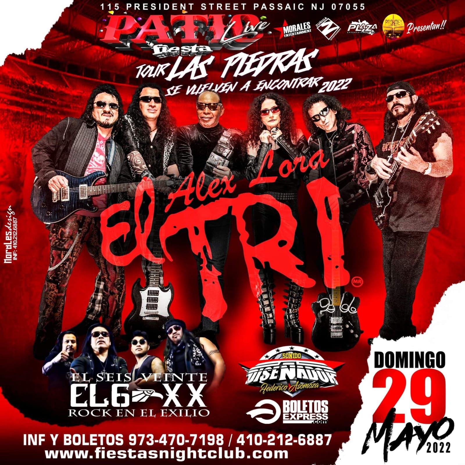 EL TRI DE MEXICO ALEX LORA, El 6 XX Rock en Exilio, Sonido Disenador de
