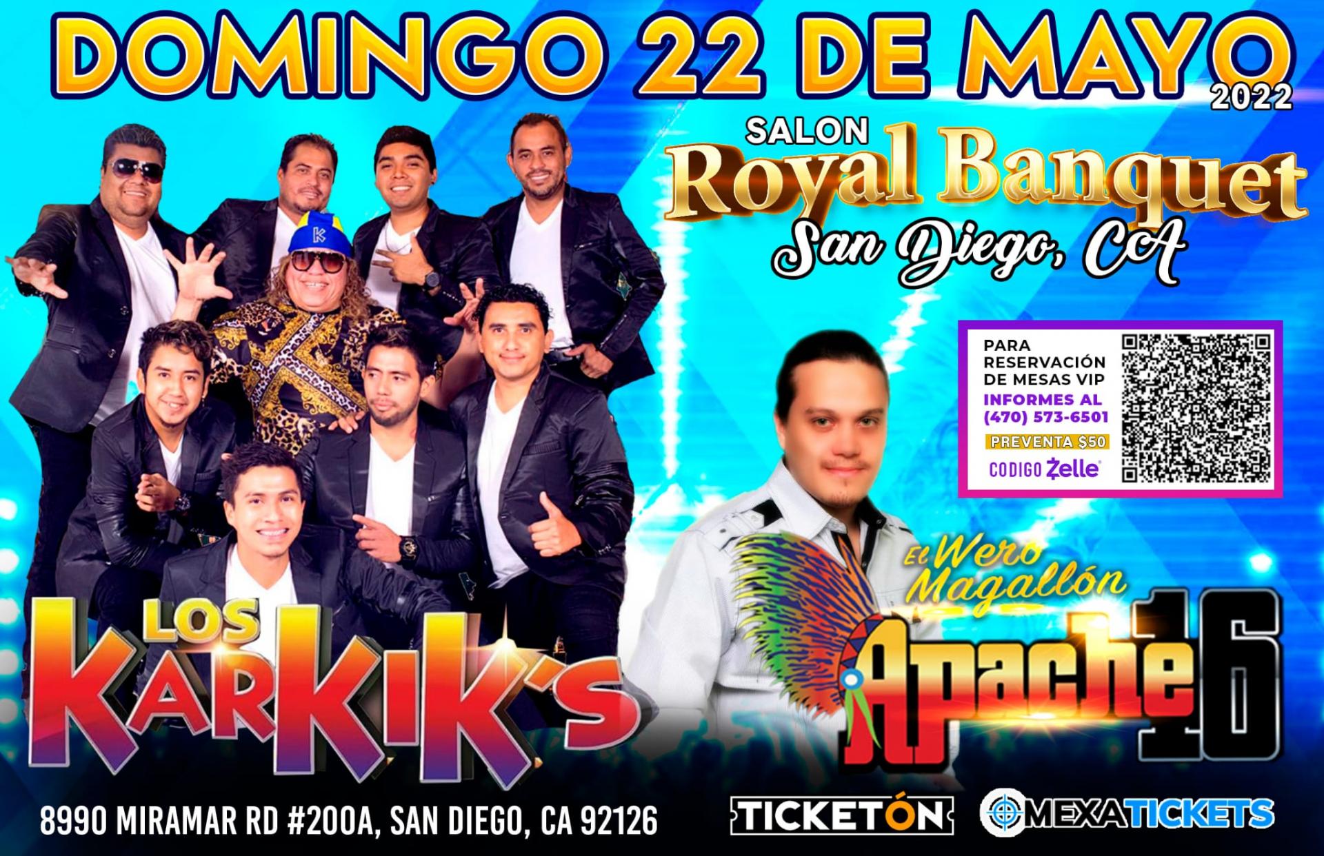 Buy tickets for LOS KARKIK'S & APACHE 16 LOS KARKIK'S & APACHE 16