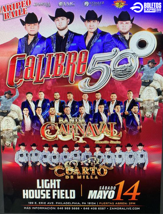 Buy tickets for JARIPEO CON CALIBRE 50 | BANDA CARNAVAL | CUARTO DE MILLA JARIPEO CON CALIBRE 50 | BANDA CARNAVAL | CUARTO DE MILLA