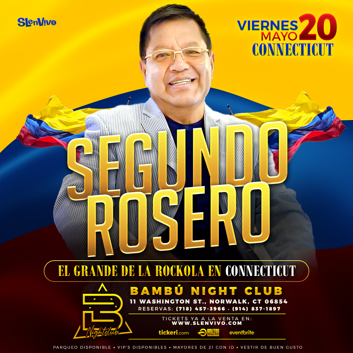Buy tickets for SEGUNDO ROSERO ! CONNECTICUT SEGUNDO ROSERO ! CONNECTICUT